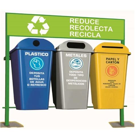 Estación de reciclaje de 3 contenedores ECOL 420 RT1 Grupo Alvi