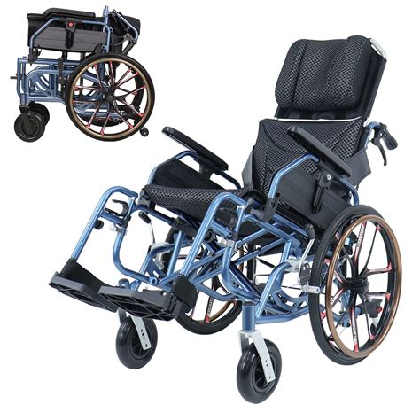 Amazon.com: Folding Reclining Wheelchair 20" Rear Wheels and Elevating