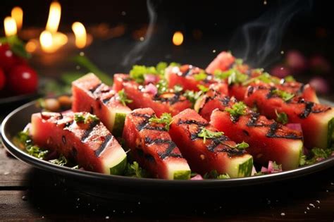 Premium Photo Bbq Grilled Watermelon Salad