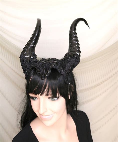 Maleficent Horns Headpiece Succubus Horn Headdress Dragons Etsy