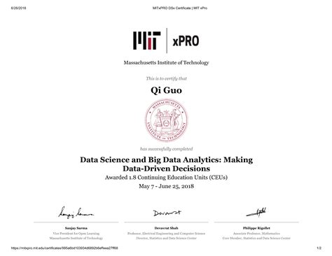 MIT Data Science Certificate