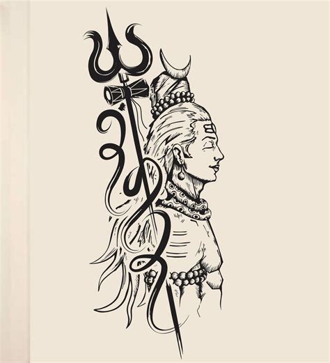 Buy Vinyl Trishul Lord Shiva Wall Sticker By Happy Walls Online ...