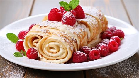 Premium Photo Rolled Pancakes Filled With Cottage Cheese