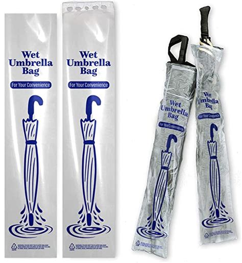 Heavy Duty Universal Fit Umbrella Rain Bags 100 Pk Big Covers For Wet