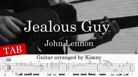 TAB Jealous Guy John Lennon Fingerstyle Guitar Cover YouTube