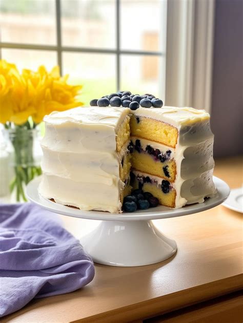 Lemon Kissed Blueberry Layer Cake