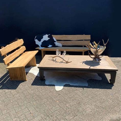 Kb Teak Wood Bench Houten Banken En Krukjes Voor Binnen En