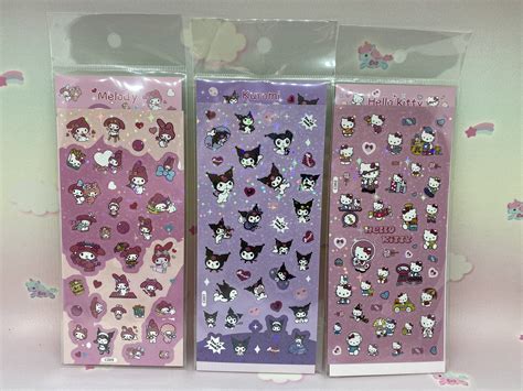 Sanrio Characters My Melody Kuromi Hello Kitty Sticker Sheet Etsy