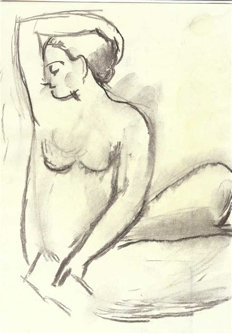 Female Nudes Small Format Drawings By Swiss Artist Huguenin Dumittan