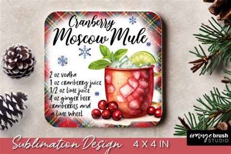 Christmas Square Coaster Sublimation Graphic By Orange Brush Studio