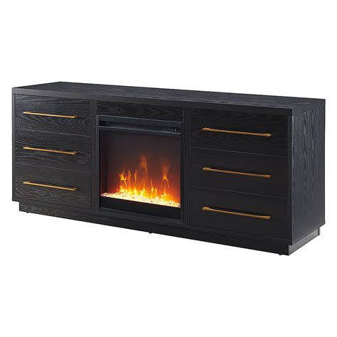 Best Buy Camdenandwells Greer Crystal Fireplace Tv Stand For Most Tvs Up To 65 Black Grain Tv1506