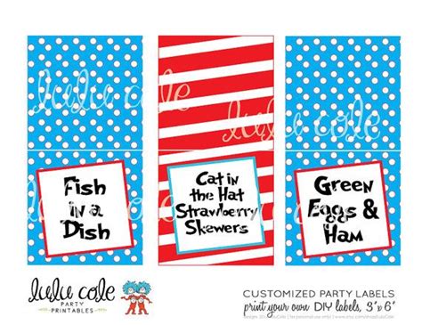 Dr Seuss Inspired Table Tent Food Labels Instant By Lulucole Seuss Party Decorations Diy