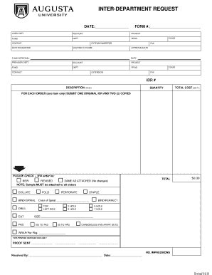 Fillable Online Inter Departmental Request Form PDF Inter