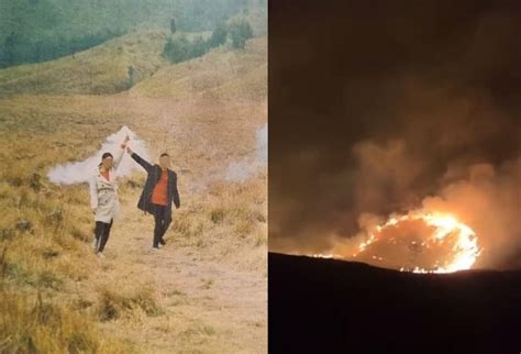 Savana Bromo Kebakaran Karena Flare Prewedding Manajer WO Jadi