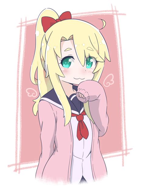 Safebooru 1girl Blonde Hair Bow Closed Mouth Gingnang69 Green Eyes