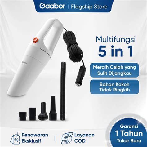 Gaabor Mini Car Vacuum Cleaner Penyedot Debu Mobil 4 In 1 Mudah