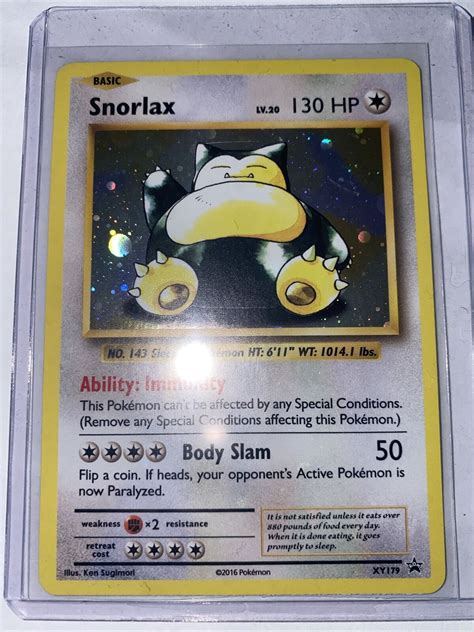 Pokemon Snorlax XY179 Black Star Promo Rare Holo NM Pokémon Individual