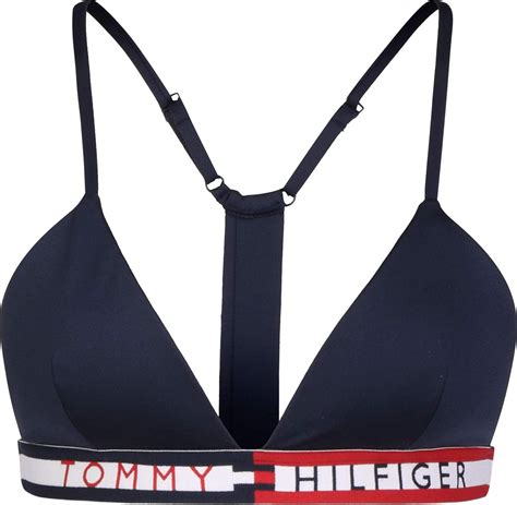 Tommy Hilfiger Triangle Fixed Parte De Arriba De Bikini Azul Navy