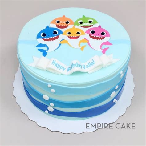 Baby Shark Edible Print With Fondant Waves And Bubbles Empire Cake