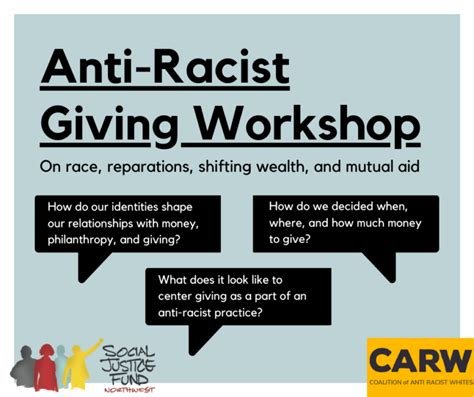 Anti Racist Giving Workshop Social Justice Fund NW