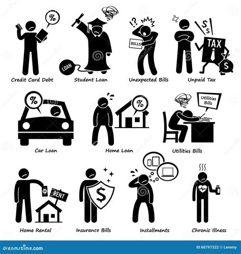 Personal Liabilities Pictogram Clipart Stock Vector - Illustration of