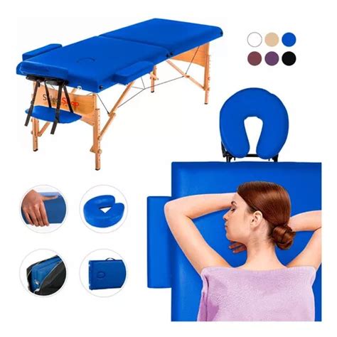 Cama Para Masaje Spa Port Til Reclinable Estuche Profesional Color Azul