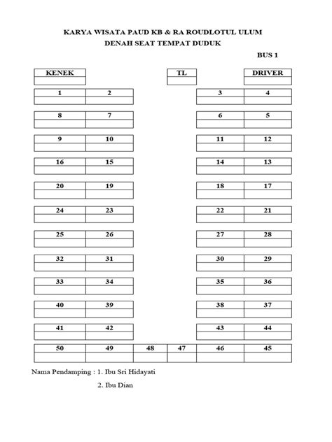 Denah Bus Seat 2 2 50 Pdf