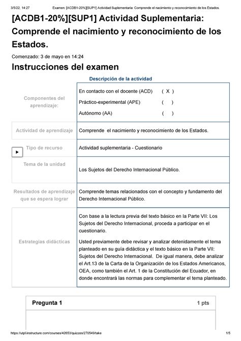 Examen ACDB 1 20 SUP 1 Actividad Suplementaria Comprende El