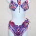 Samba Bra Bikini Necklace Collar Pink Blue Silver Belly Dance Rio Carnival Cabaret Show Girl