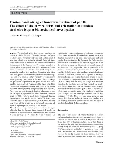 Pdf Tension Band Wiring Of Transverse Fractures Of Patella Dokumen Tips