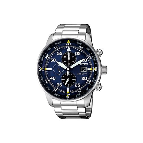 Citizen Eco-Drive Chronograph, Herren, Silber/Blau - Lufthansa WorldShop