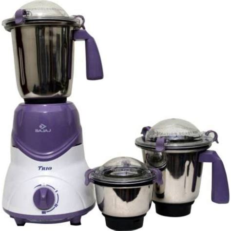 Plastic Bajaj Trio LV Mixer Grinder For Wet Dry Grinding 600W At Rs