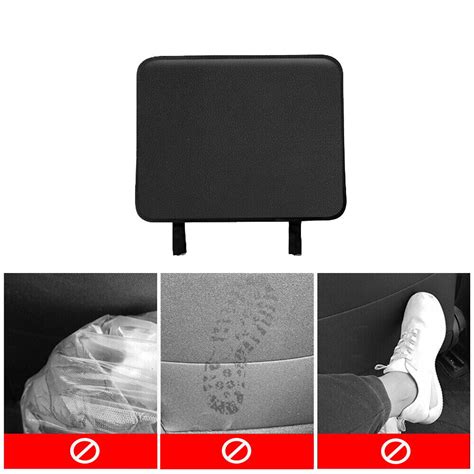 Black Car Seat Back Anti Kick Pad Mat PU Leather Protector Cover Car