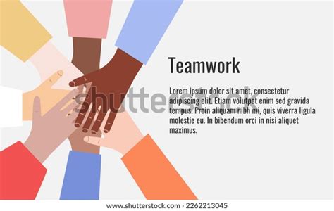 Hands Diverse Group People Putting Together Stock Vector Royalty Free