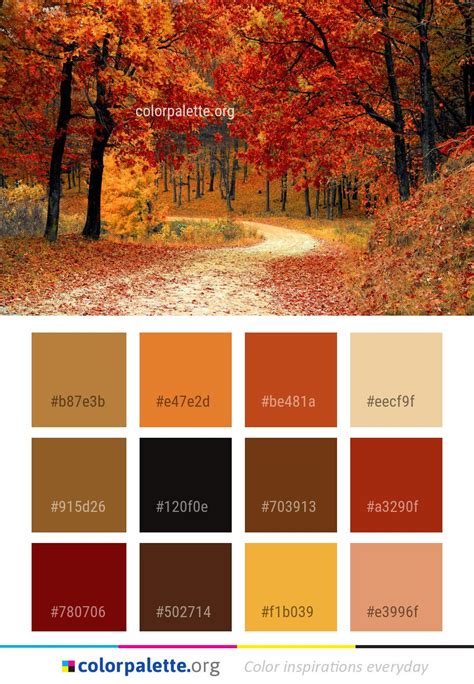 Autumn leaf color, Color palette, Color