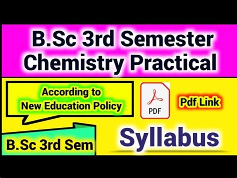 B Sc 3rd Semester Chemistry Practical Syllabus Pattern Marks