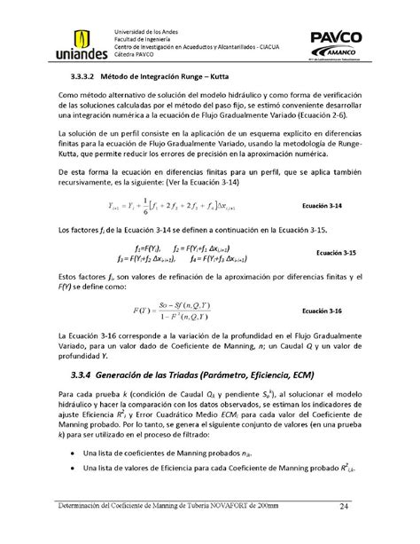 Determinaci N Del Coeficiente De Manning De Tuber As De Alcantarillado