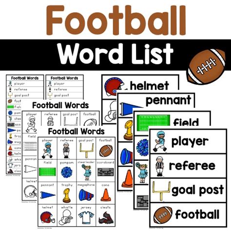 Football Words The Teacher Bag