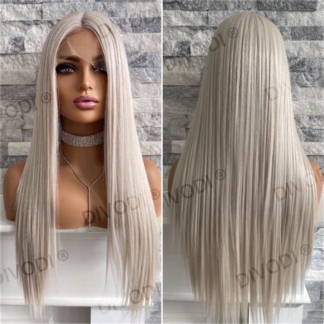 WINTER Platinum Blonde T Part Lace Front Wig Etsy