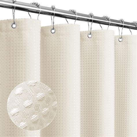 Gibelle Extra Long Shower Curtain 72 X 84 Tall Waffle Weave Textured