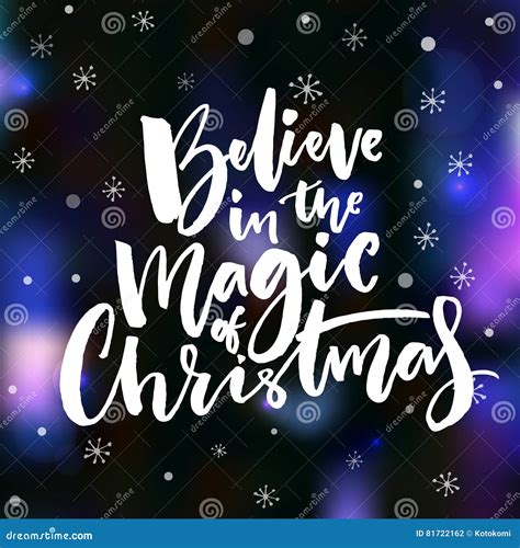 Believe In The Magic Of Christmas Vector Card Design Stock Vector