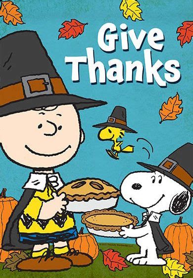 Peanuts Double Sided Flag Give Thanks In 2024 Thanksgiving Snoopy