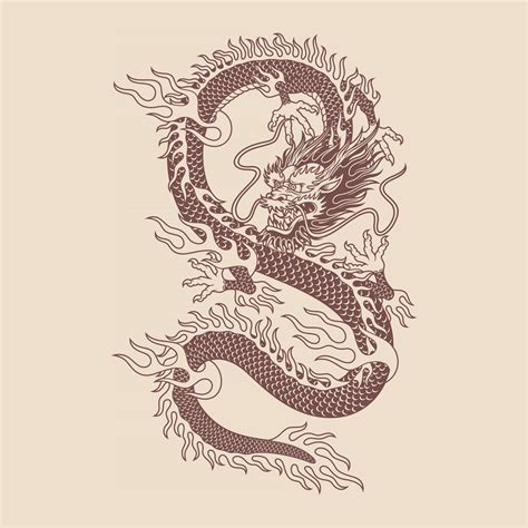 Traditional Asian Dragon Tattoo 2716970 Vector Art at Vecteezy