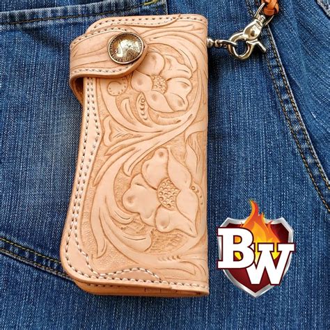 Handmade 8-inch Custom Handmade Leather Men's Biker Wallet | The ...