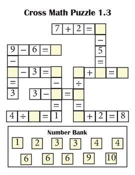 Cross Math Bundle: Level 1 (easy), #1-8 by Knowledge Dragon | TPT