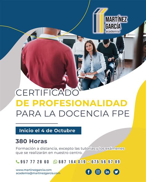 Certificado De Profesionalidad Para La Docencia Fpe Centro Formación