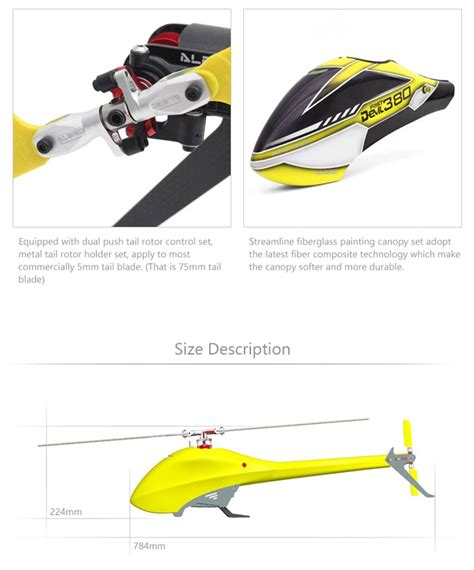 ALZRC Devil 380 FAST Flying RC Helicopter Kit Version Yellow