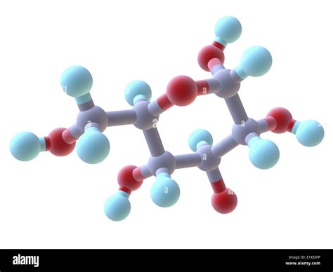 Glucose Molecular Model Atoms Are Represented As Spheres And Are Stock