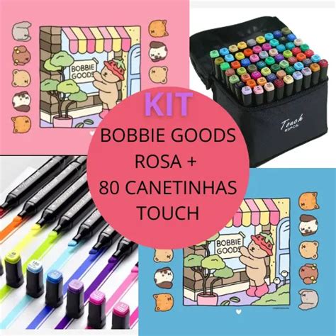 Livro Bobbie Goods Com Caneta - Kit Livro Bobbie Goods Capa Dura + 80 Caneta Touch Cores | Frete grátis