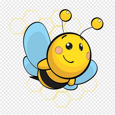 Bee Honeycomb Cartoon Insect Animal Fly Happy Smile Face Cute